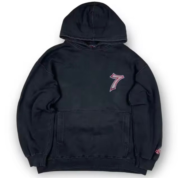 Gothic Oversized Hoodie Y2K Harajuku HipHop No.7 Graphic Pullover Sweatshirt - Picture 3 of 4